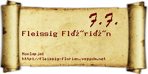Fleissig Flórián névjegykártya